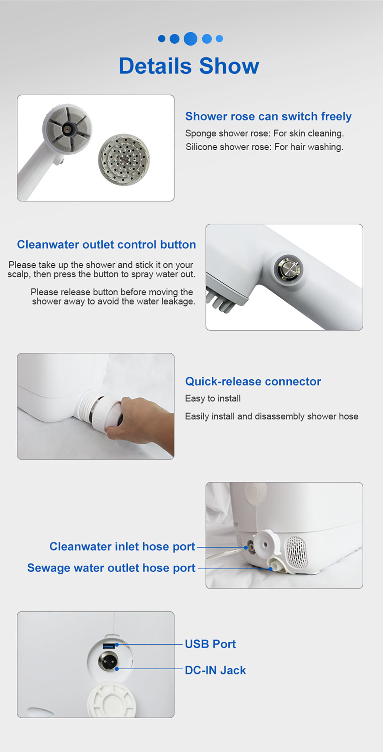 ZW186 Pro Portable Bed Shower Machine