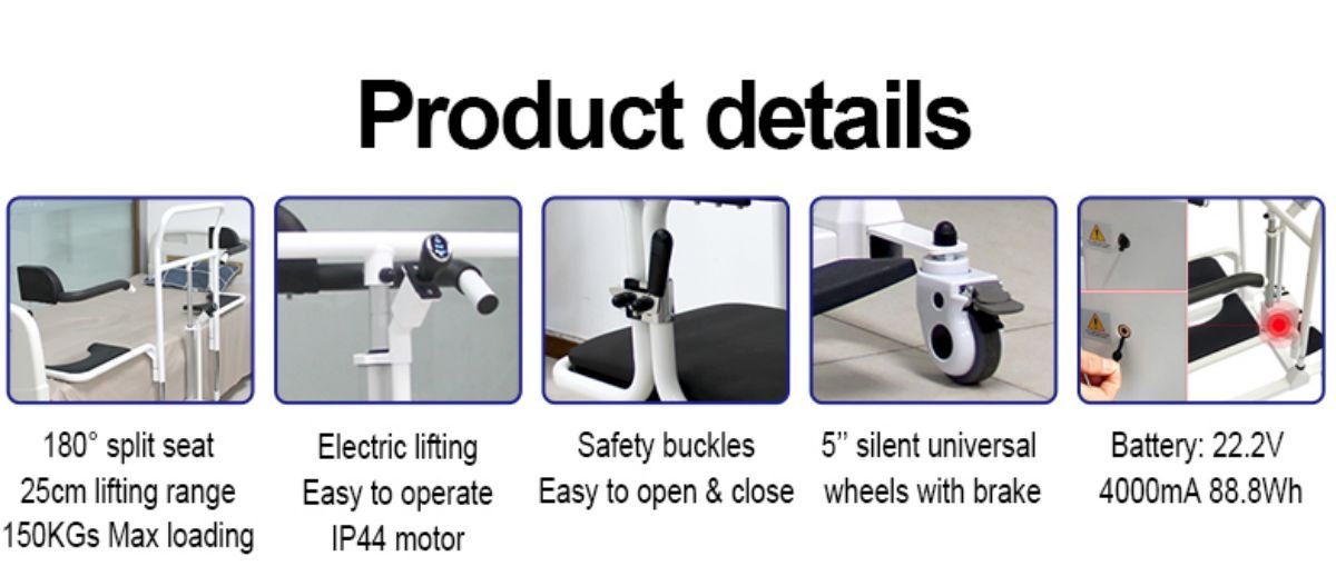 ZW382 Electric Lift Transfer Chair Details