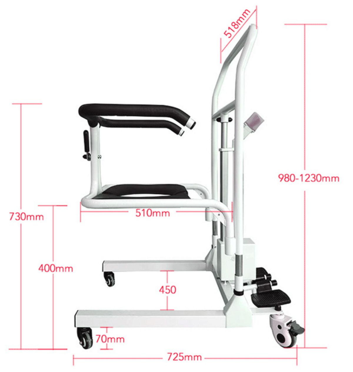 ZW382 Electric Lift Transfer Chair Structures