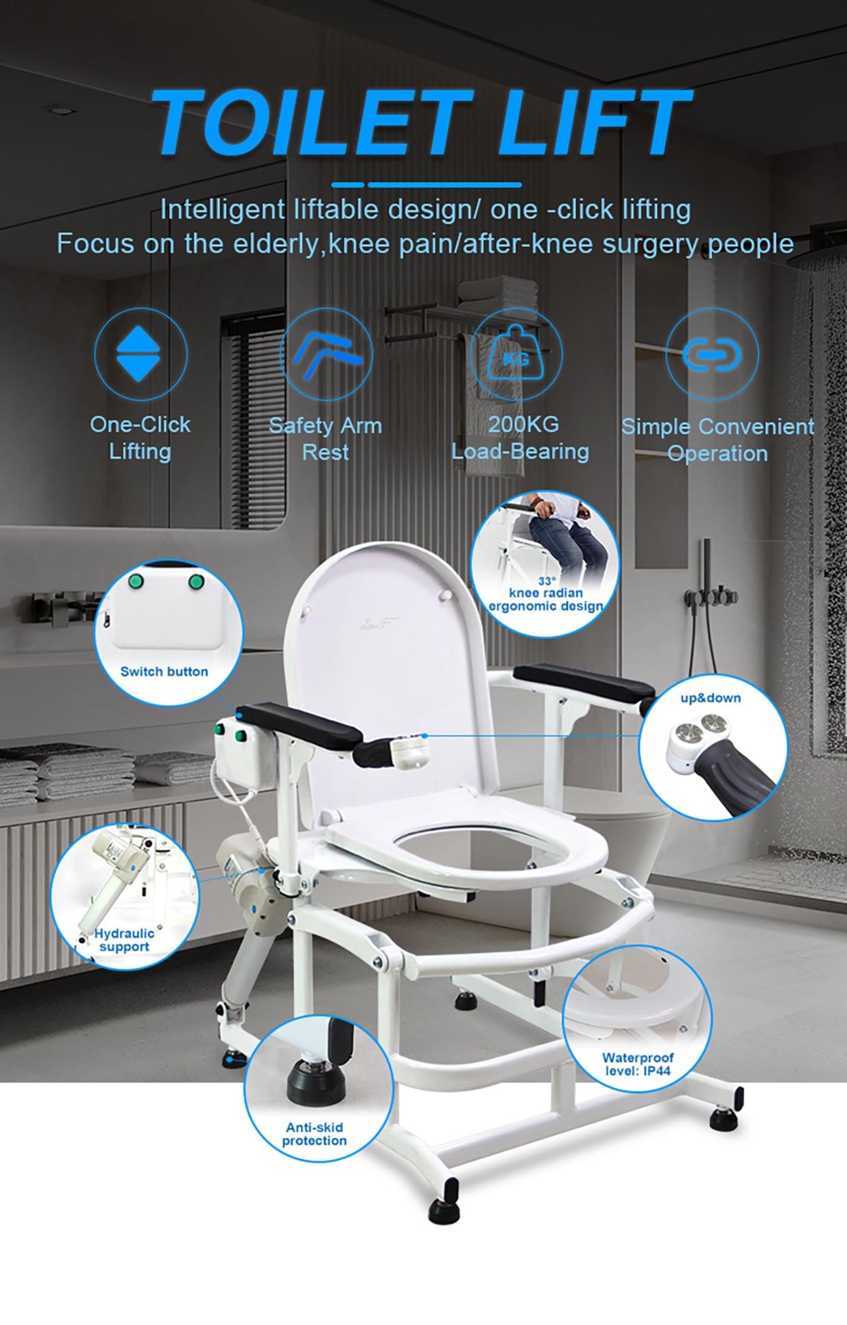 Zuowei266 Electric Lift Tolit Chair