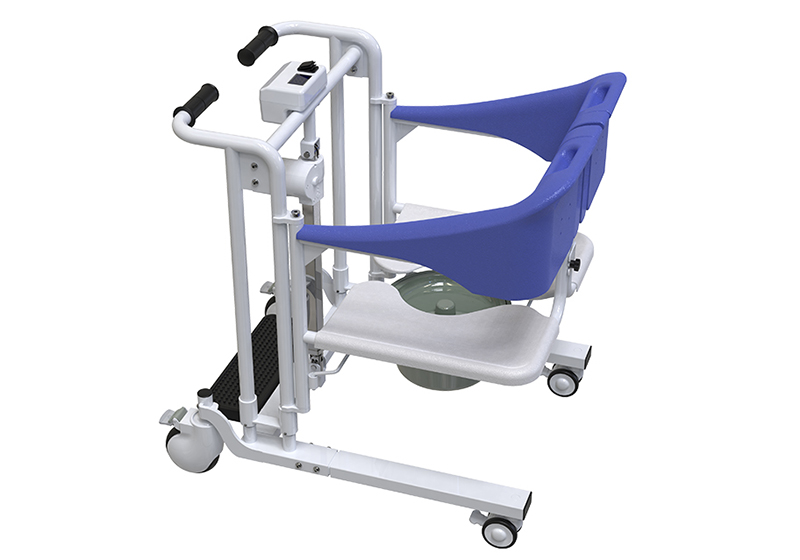 The mobile commode Patient Lift System for Home is a Portable Patient Transfer Chair with a Potty Bucket, 4-in-1 Handicapped Bathroom Mobile Shower Chair, Elderly Transfer electric Lift with 180° Split scoop up Seat and Removable pan. In order to ensure an easy transfer from a patient’s bed or sofa to a commode system or shower, the lift system’s height can be adjusted from 40 to 70 cm. The system’s overall width is 62cm so the patient has easy access to bathrooms with smaller doorways. The patient will have a back support with a pelvic belt, which adds support for a safe posture. BATH CHAIR AND COMMODE CHAIR: Convenient to use as a shower toilet since it allows the user to shower without changing seats or standing up. Commode Opening Allows quick and easy access to toileting and personal hygiene cleaning. It solves the problem of difficulty in moving the wheelchair to the sofa, bed, toilet, seat and facilitates travel, toileting, etc. The 180° split seat base allows it to effortlessly move most immobile patients, crippled people, and wheelchair users. The 12cm under-bed gap permits access beneath most beds. 150kg safe working load fits all the elderly people. SAFER PATIENT TRANSFERS: Front and rear silent casters with a lock mechanism. You can securely stop the wheelchair. The back casters are 360° movable for you to turn in any direction. The rear back seat locks is protected from accidental disengagement by the user. Thicker steel pipe support frame, 2.0 thick steel pipe, safety protection. PROFESSIONAL & HOME USE: Multifunctional Heavy Duty Patient Lift Transfer Machine Electric Lift Chair Zuowei ZW365D (1)